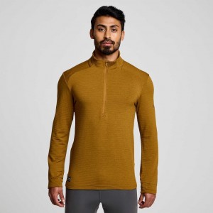 Bluza Saucony Triumph 3D 1/2 Zip Męskie Brązowe | POLSKA-TKODQ