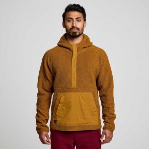 Bluza z Kapturem Saucony Recovery Sherpa Pullover Męskie Brązowe | PL-IVSGM