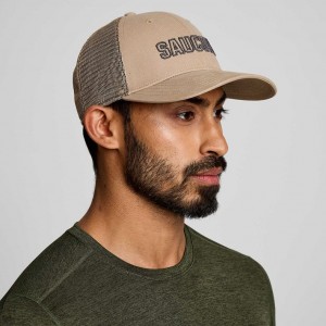 Czapki Trucker Saucony Adjustable Snap Back Męskie Beżowe | PL-EWFUB