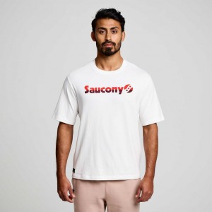 Koszulka Saucony Recovery Krótkie Sleeve Męskie Białe | PL-MJRBX