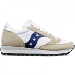 Trampki Saucony Jazz Original Damskie Białe Beżowe Granatowe | POLSKA-MJDRY