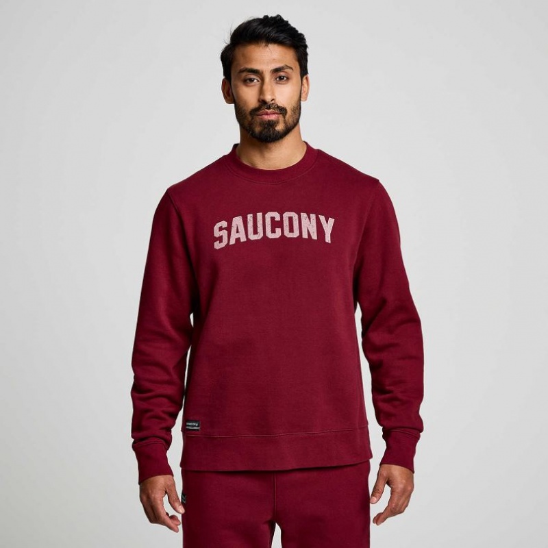 Bluza Saucony Recovery Crew Męskie Czerwone | POLSKA-ALYMP