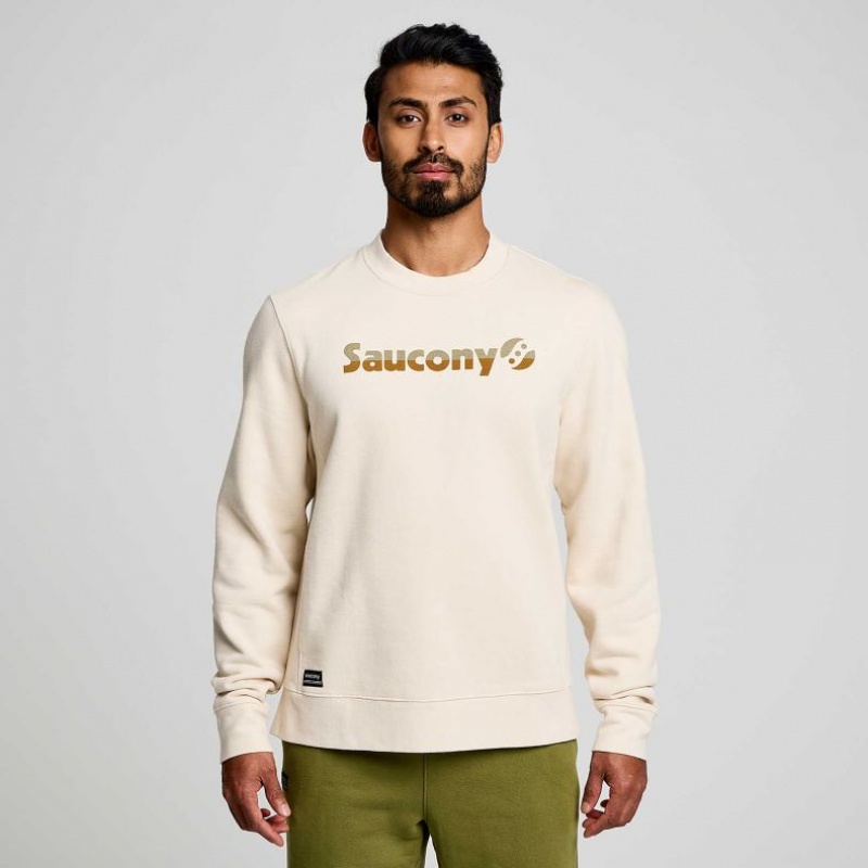 Bluza Saucony Recovery Crew Męskie Kremowe | POLSKA-URTGA