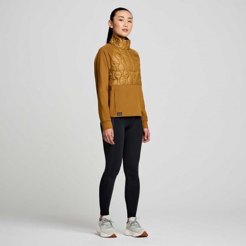 Bluza Saucony Solstice Oysterpuff 1/2 Zip Damskie Brązowe | POLSKA-KLUFG