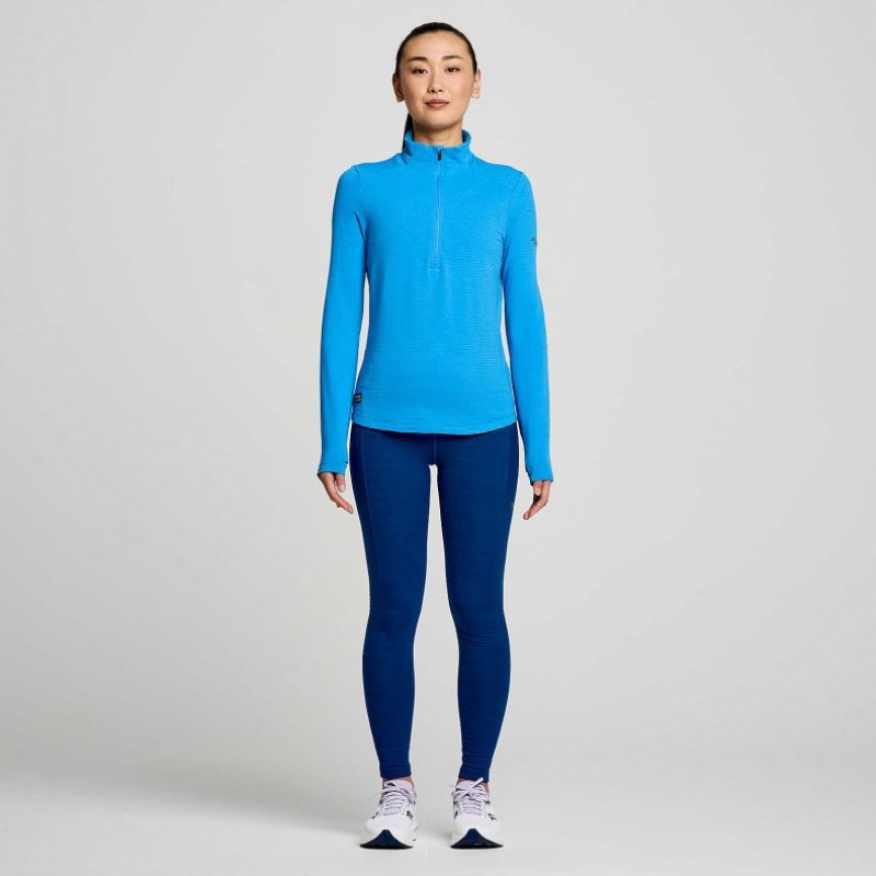 Bluza Saucony Triumph 3D 1/2 Zip Damskie Niebieskie | POLSKA-VWRBA