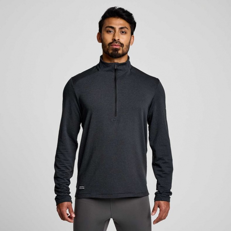 Bluza Saucony Triumph 3D 1/2 Zip Męskie Czarne | PL-ZHUNX