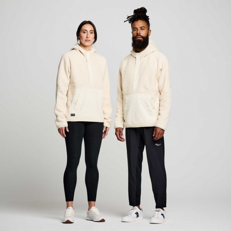 Bluza z Kapturem Saucony Recovery Sherpa Pullover Męskie Kremowe | PL-RODCV