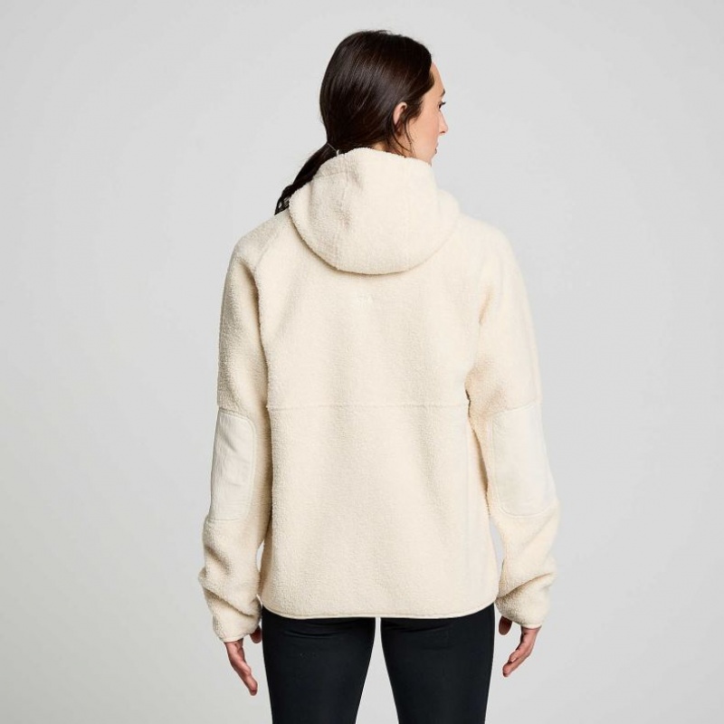 Bluza z Kapturem Saucony Recovery Sherpa Pullover Damskie Beżowe | PL-YETAH