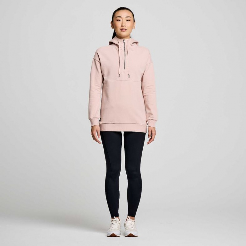 Bluza z Kapturem Saucony Recovery Zip Tunic Damskie Różowe | POLSKA-RZYUH