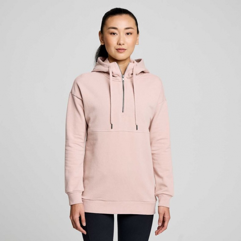 Bluza z Kapturem Saucony Recovery Zip Tunic Damskie Różowe | POLSKA-RZYUH