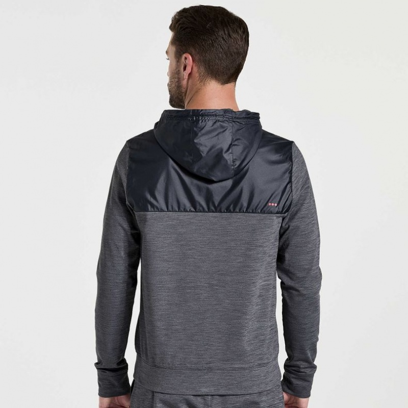 Bluza z Kapturem Saucony Solstice Zip Męskie Czarne | POLSKA-KXRMZ