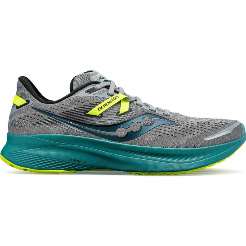 Buty do Biegania Saucony Guide 16 Wide Męskie Szare Turkusowe | PL-WOGQZ