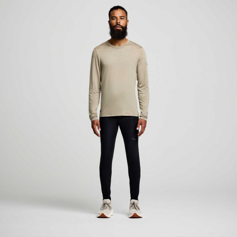 Koszulka Saucony Peregrine Merino Long Sleeve Męskie Oliwkowe | POLSKA-CABVX