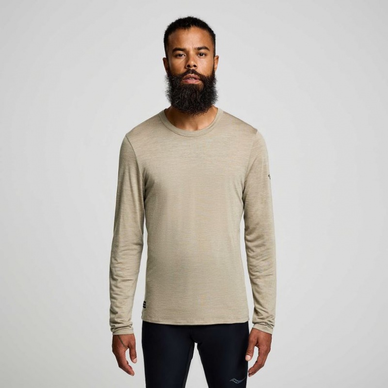 Koszulka Saucony Peregrine Merino Long Sleeve Męskie Oliwkowe | POLSKA-CABVX