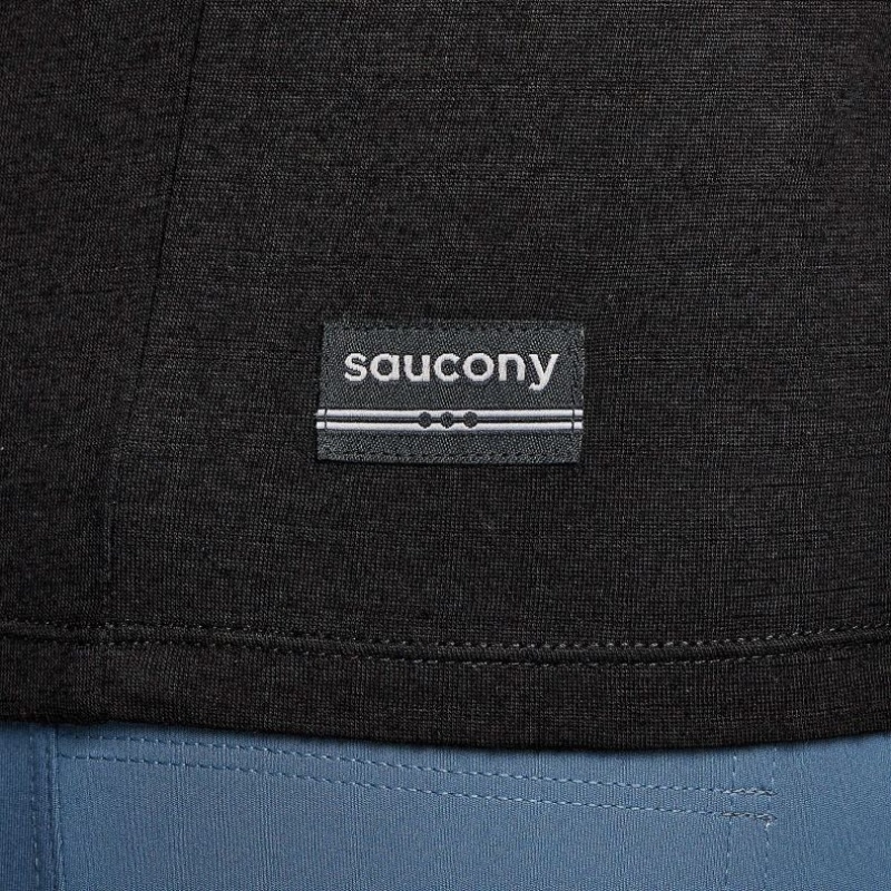 Koszulka Saucony Peregrine Merino Long Sleeve Męskie Czarne | PL-XGINJ