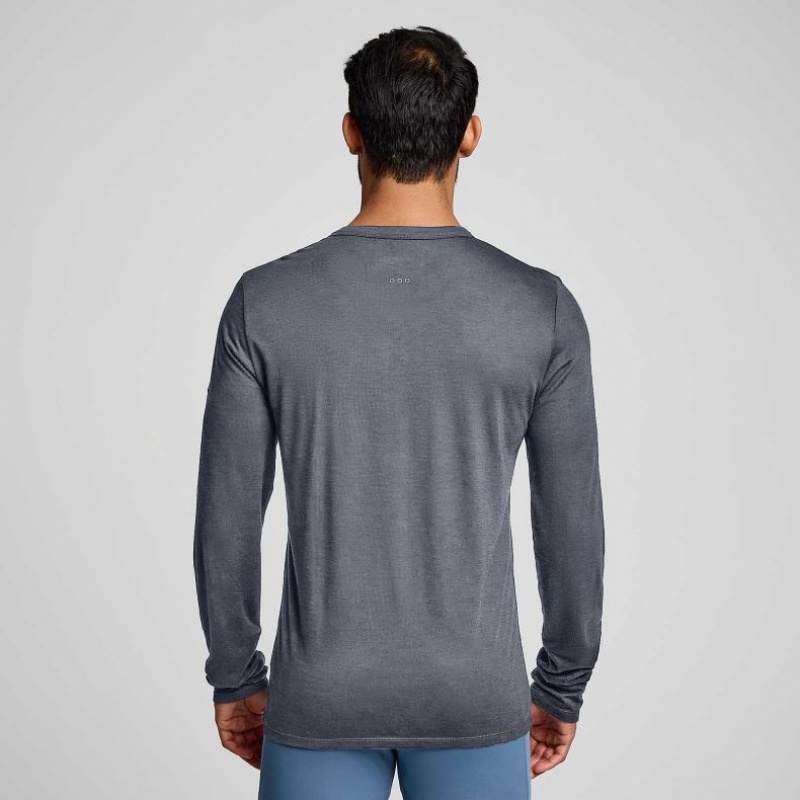 Koszulka Saucony Peregrine Merino Long Sleeve Męskie Szare | POLSKA-YFOHG