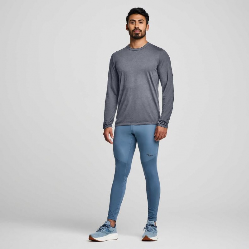 Koszulka Saucony Peregrine Merino Long Sleeve Męskie Szare | POLSKA-YFOHG