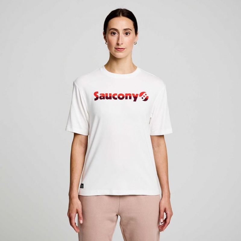 Koszulka Saucony Recovery Krótkie Sleeve Damskie Białe | PL-IZLAF