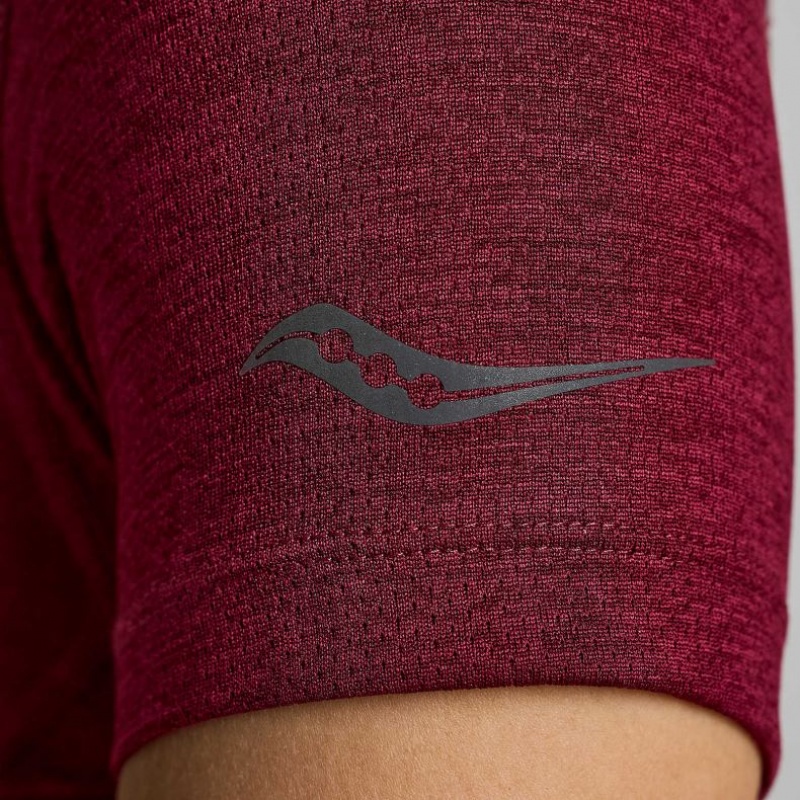 Koszulka Saucony Stopwatch Graphic Krótkie Sleeve Damskie Czerwone | POLSKA-VWNJB