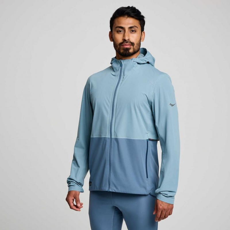 Kurtka Saucony Runshield Męskie Niebieskie | PL-ZQRVC