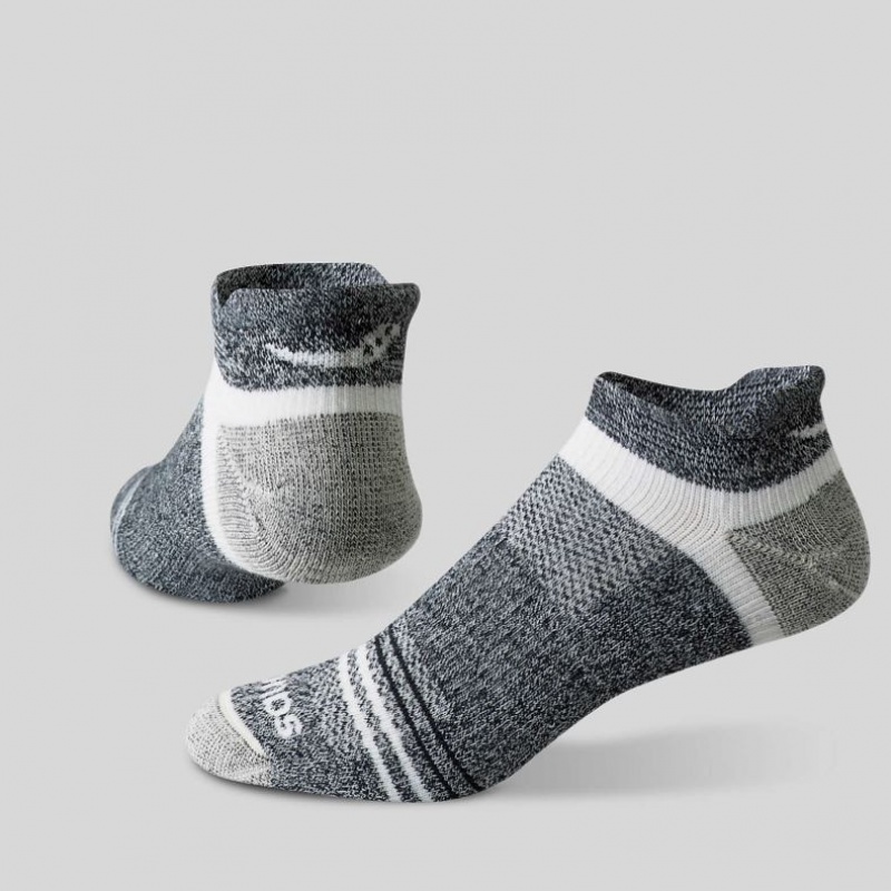 Skarpetki Saucony Inferno Merino Wool Blend No Show 3-Pack Męskie Czarne Szare | POLSKA-XZCKW