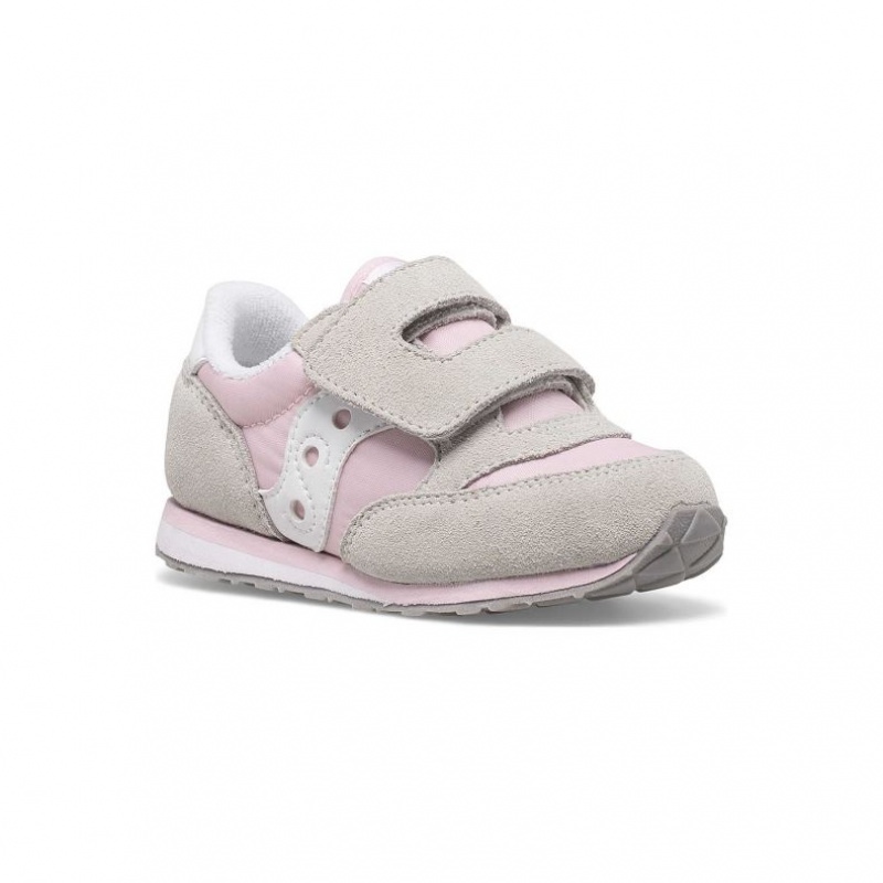 Trampki Saucony Baby Jazz Hook & Loop Małe Dziecko Szare Różowe | PL-WCZTL