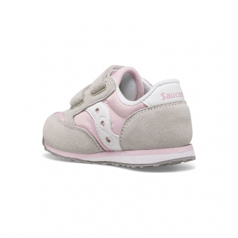 Trampki Saucony Baby Jazz Hook & Loop Małe Dziecko Szare Różowe | PL-WCZTL