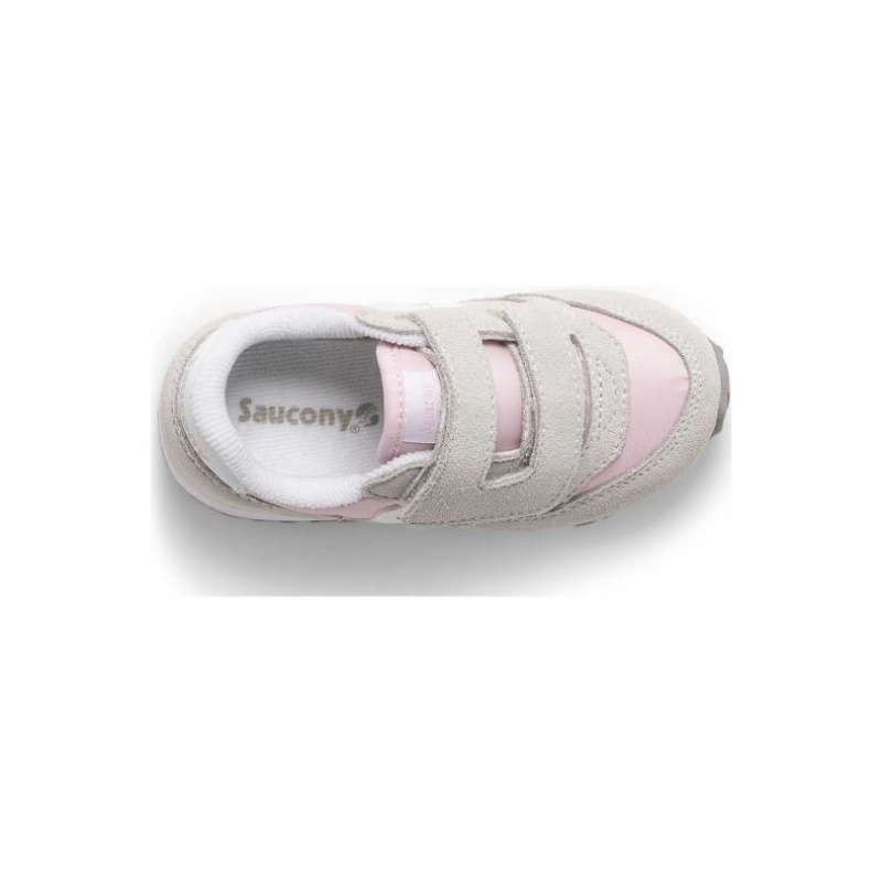 Trampki Saucony Baby Jazz Hook & Loop Małe Dziecko Szare Różowe | PL-WCZTL