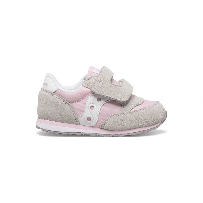 Trampki Saucony Baby Jazz Hook & Loop Małe Dziecko Szare Różowe | PL-WCZTL