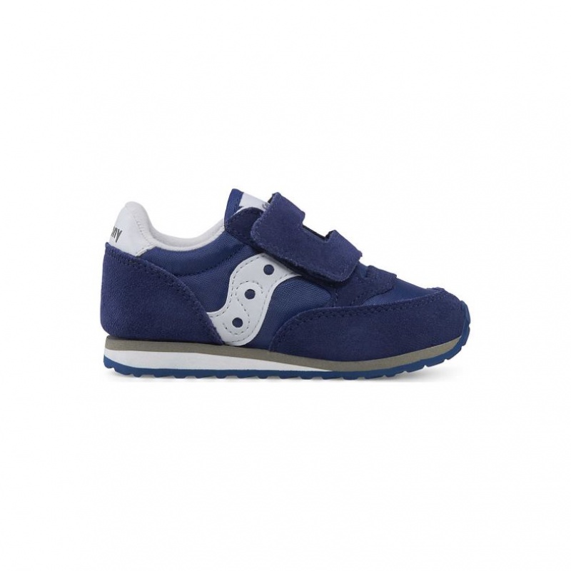 Trampki Saucony Jazz Hook & Loop Duże Dziecko Granatowe | PL-WNPKF