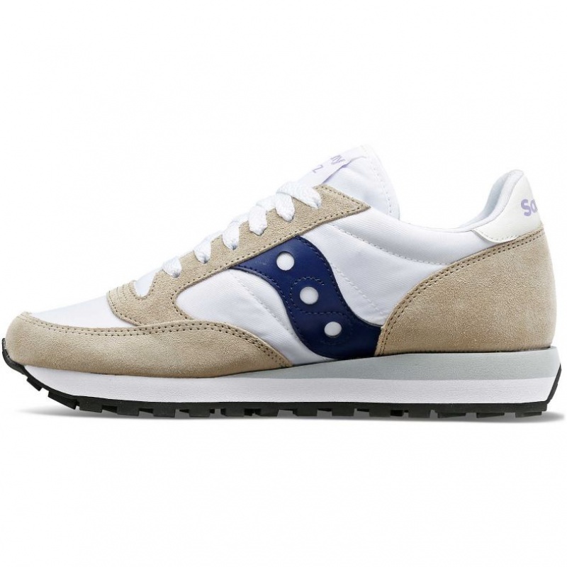 Trampki Saucony Jazz Original Damskie Białe Beżowe Granatowe | POLSKA-MJDRY