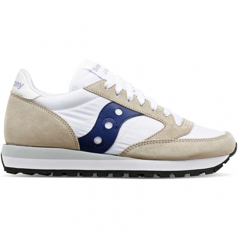 Trampki Saucony Jazz Original Damskie Białe Beżowe Granatowe | POLSKA-MJDRY