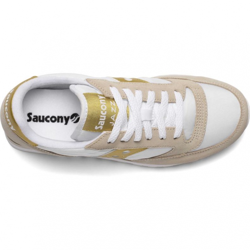 Trampki Saucony Jazz Original Damskie Białe Beżowe Złote | PL-AWHXB