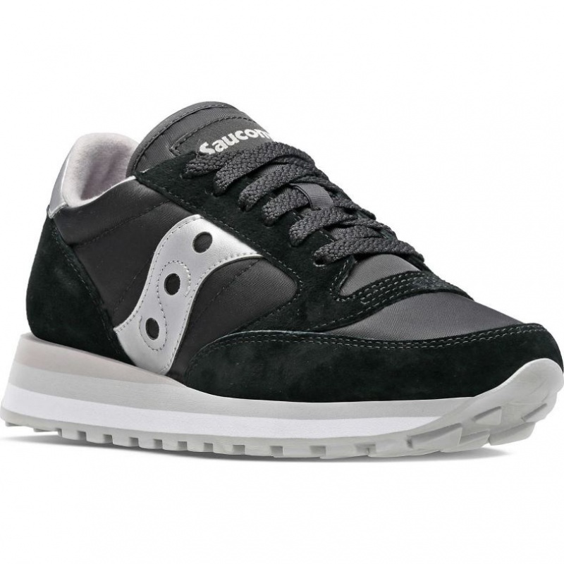 Trampki Saucony Jazz Triple Damskie Czarne Srebrne | POLSKA-NRVDP