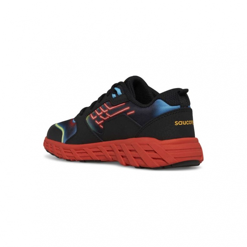 Trampki Saucony Wind 2.0 Lace Duże Dziecko Czarne Czerwone | PL-GFOUV