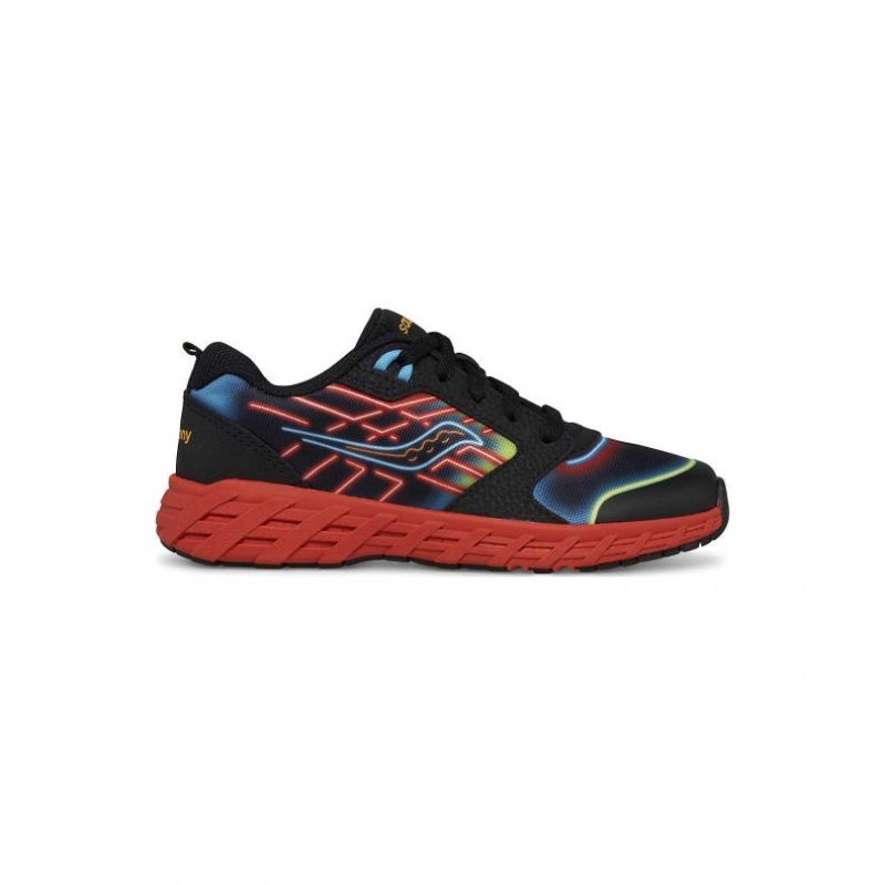 Trampki Saucony Wind 2.0 Lace Duże Dziecko Czarne Czerwone | PL-GFOUV