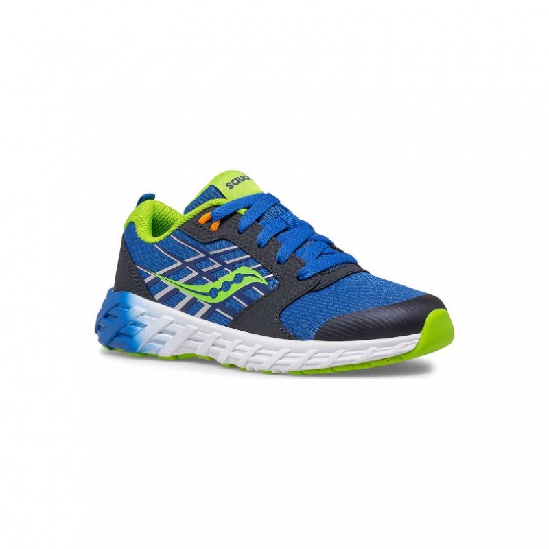 Trampki Saucony Wind 2.0 Lace Duże Dziecko Niebieskie Zielone | POLSKA-LCGVT