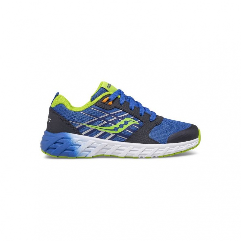 Trampki Saucony Wind 2.0 Lace Duże Dziecko Niebieskie Zielone | POLSKA-LCGVT